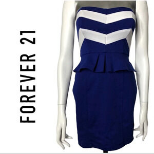 Forever 21 Blue Strapless  Dress Size Small